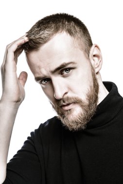 Berber reklam. Erkek güzelliği, moda.