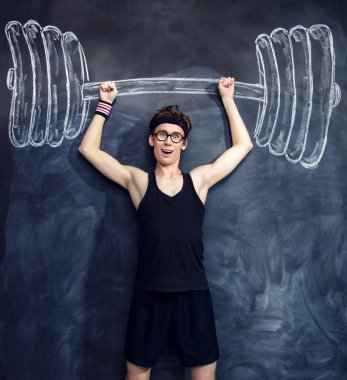 barbell ile sıska adam