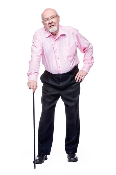 Old man with walking stick — Stock Image Old man with walking stick Stock Image