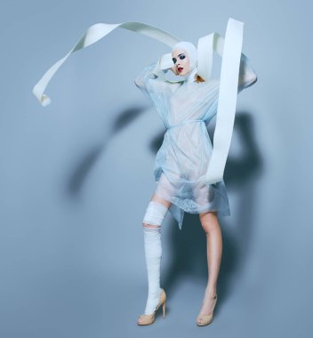 modeli ile. Güzellik ve tıp, plastik cerrahi.