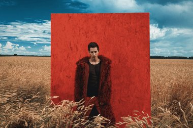 kırmızı bir arka plan ve bir gökyüzü