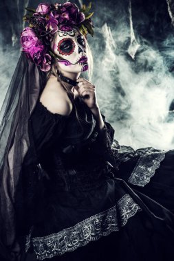 Calavera catrina siyah
