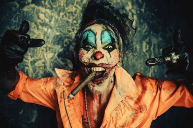 crazy murderer clown clipart