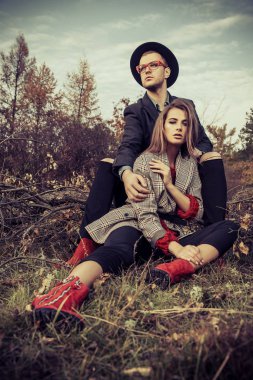 romantik sonbahar Çift