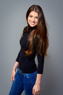 Mutlu genç bayan.