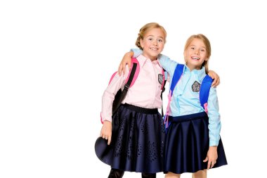 iki sevimli kız öğrenciler