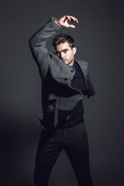 man posing in movement