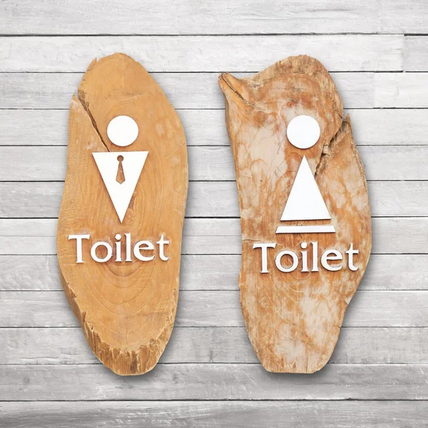 Wood toilet sign — Stock Photo, Image