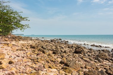 Manzara ile sahilde kayalık 
