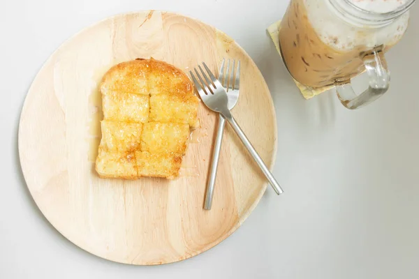 Burro pane tostato con zucchero — Foto Stock