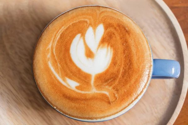 Ansicht der Kaffeetasse von oben auf dem Tisch. — Stockfoto