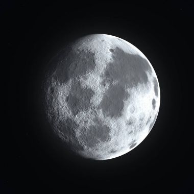 Büyük parlak detaylı tam ay yüzeyine yakın bir azalmakta veya gibbous faz ağda gitmeye başladı