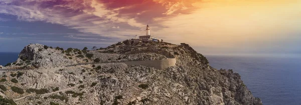 Panorama Formentor Latarnię Morską Górze Cap Formentor Skalistego Krajobrazu Mallorca — Zdjęcie stockowe