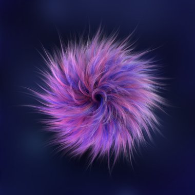 Fluffy ball on a blue background clipart
