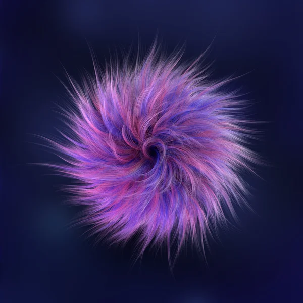 Fluffy ball on a blue background — Stock Photo, Image