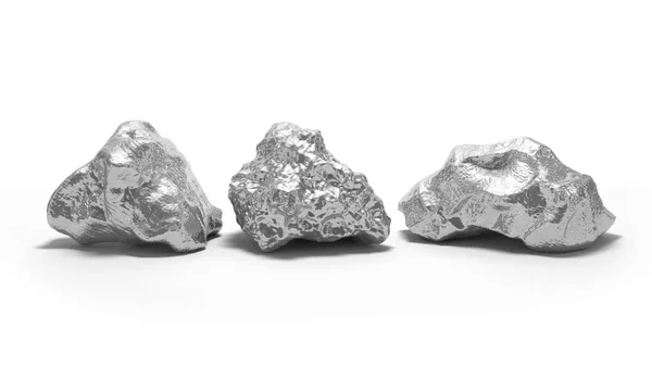 Silver  nuggets on a white background — Stock Photo, Image