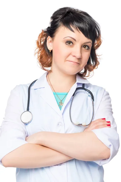 Doctor vet woman on a white background isolated — Stock Photo, Image