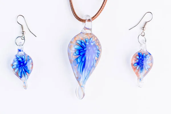 Murano glass jewelry on a white background closeup — Stock Photo, Image