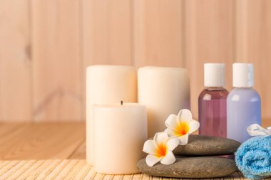 Mumlar ve spa ve masaj yakın çekim için kozmetik