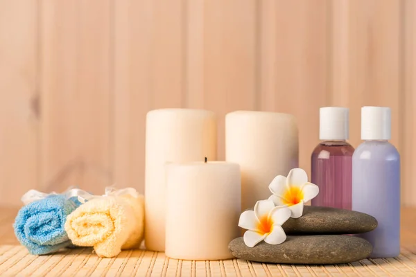 Conjunto de close-up para tratamentos de spa, massagem e relaxamento — Fotografia de Stock