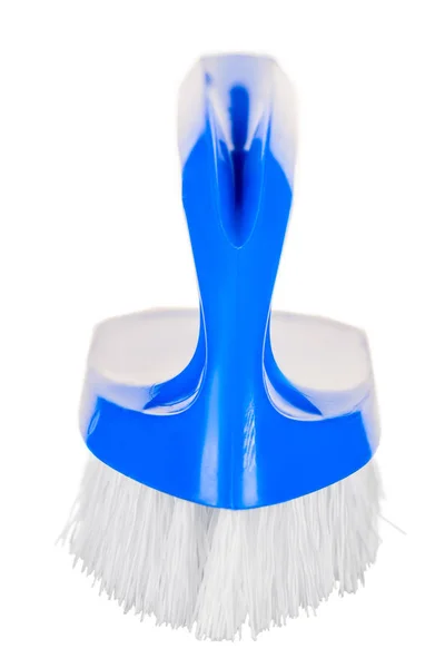 Pincel close-up para limpeza azul isolado — Fotografia de Stock