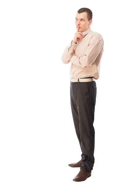 Pensive man Portrait of a businessman on a white background — Stock Photo, Image