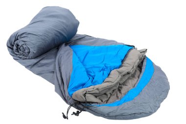 Beyaz arka plan üzerinde izole sıcak uyku tulumu