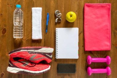 ahşap zemin spor en iyi görünümü için nesne kümesi