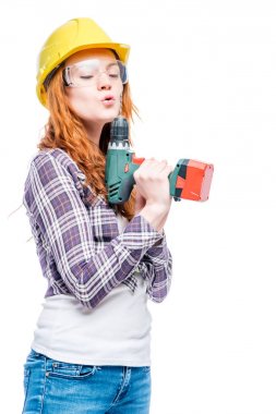 gerçek adamın meslek mastering studio kadın portresi