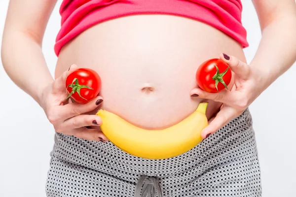 Lustiges Foto eines Lächelns von Gemüse und Obst auf dem Hintergrund — Stockfoto