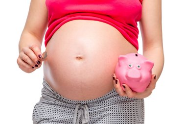 oryantal portre ve izole bir pembe kumbara