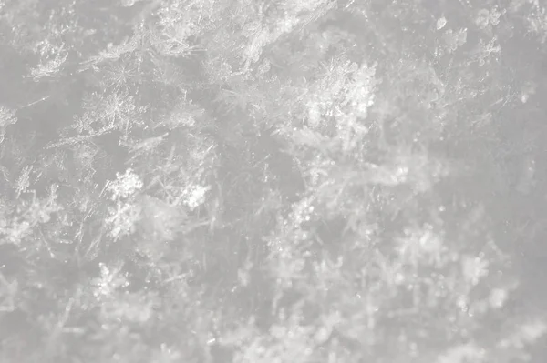 Flocons de neige gros plan, fond naturel dans des conditions naturelles — Photo