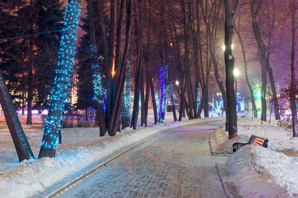 Парк прикраси до нового року в центрі Моско — стокове фото