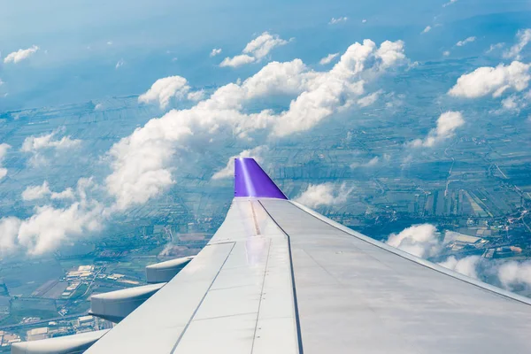 Photo from the window of an airplane flying over Thailand, view — Stock Photo, Image