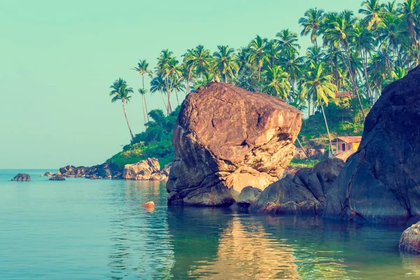 Beautiful landscape - lagoon and blue sky. Tinted. — Stock Photo, Image