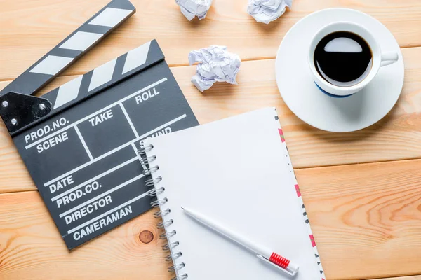 O processo de trabalho de escrever um roteiro para o filme - o trabalho — Fotografia de Stock