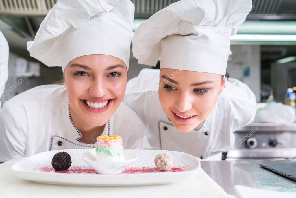 Chef Cooking, Cutting and preparing next plate