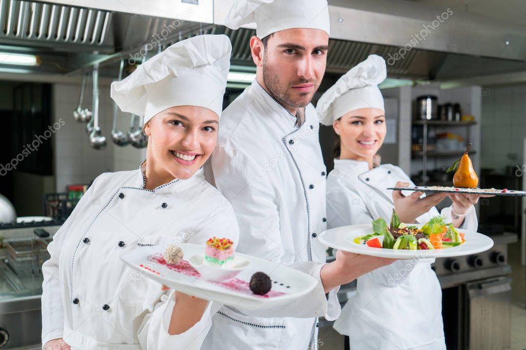 Chef Cooking, Cutting and preparing next plate