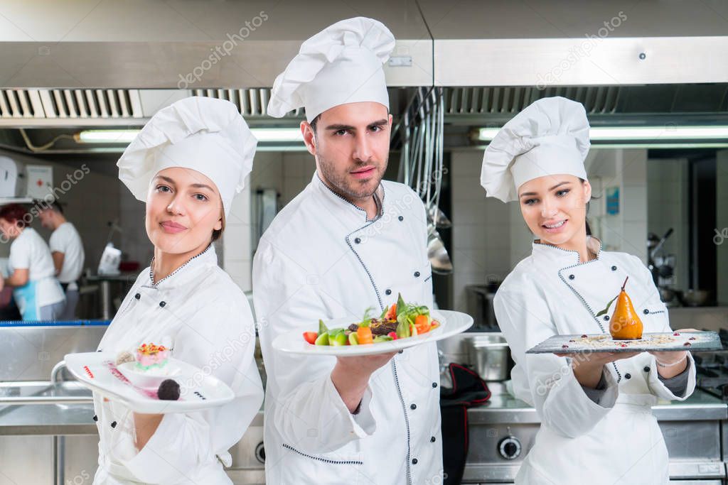 Chef Cooking, Cutting and preparing next plate