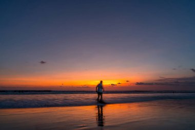 İnsanlarla sunset Beach