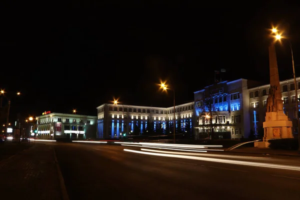 Vida Noturna Cidade Arkhangelsk Noite — Fotografia de Stock