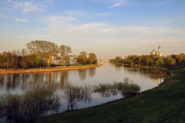 Vologda. Beautiful spring evening on the Vologda river Bank. Chu