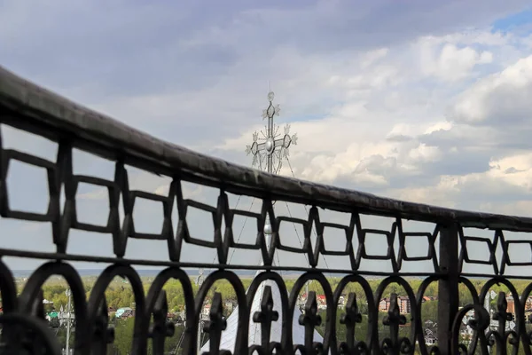 Vologda. The view from the top. Sunny spring day. Crosses of the — Stock Photo, Image