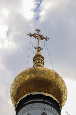 Vologda. Ilık bahar günü. St. Sophia Katedrali 'nin çan kulesi. 