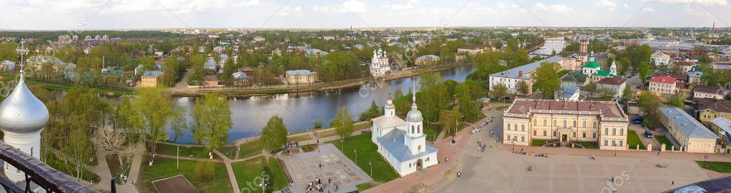 Vologda; top view; panorama. Alexander Nevsky Temple; 
