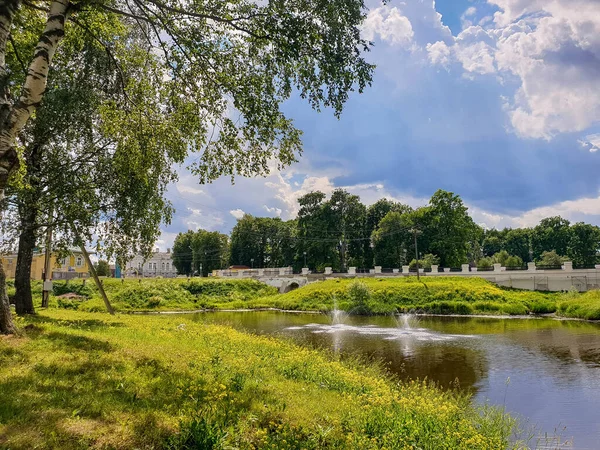 Uglich Gebiet Jaroslawl Uglich Kreml Blick Auf Die Brücke Über — Stockfoto