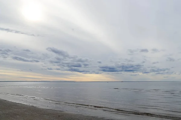 The harsh White sea. Cold autumn day on Yagry island, Severodvinsk, Arkhangelsk region. clouds over the sea.