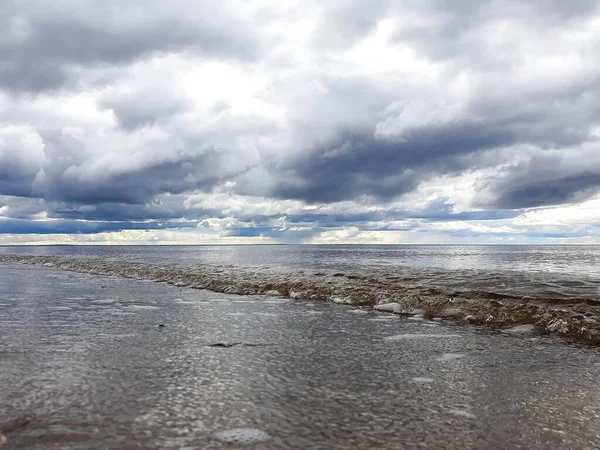 Harsh White Sea Cold Summer Day Yagry Island Severodvinsk Arkhangelsk — Stock Photo, Image