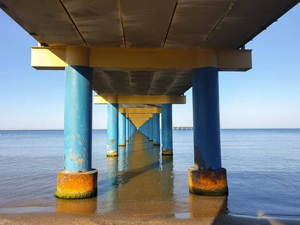 Sea Pier Sunset Anapa Dzhemete Beautiful Summer Day Pier — Stock Photo, Image