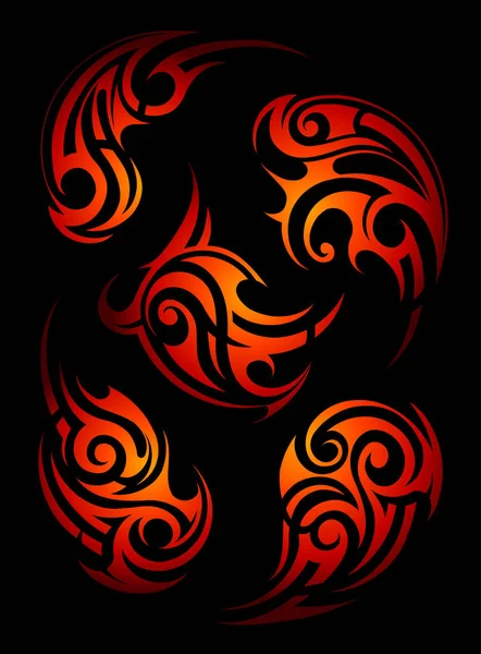 Fuego llama tatuaje formas — Vector de stock